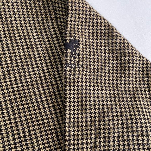 Cutter & Buck Houndstooth Large Knit Crewneck Pullover Sweater Tan & Black - Picture 4 of 5